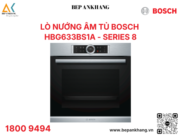 Lò nướng âm tủ Bosch series 8 HBG633BS1A - Made in Germany